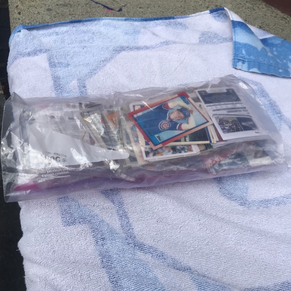 Baseball cards and football cards